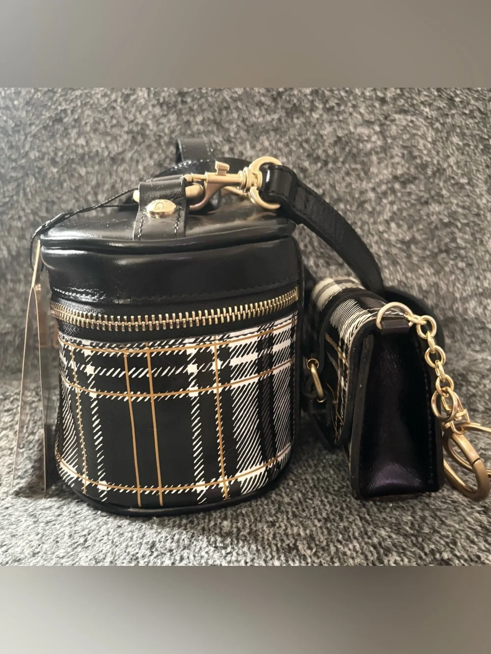 PATRICIA NASH BLK/WHT PLAID TWO PIECE SET
